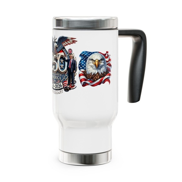 250th Semiquincentennial Anniversary USofA 1776 - 2026  14oz SS Travel Mug - Picture 8 of 9